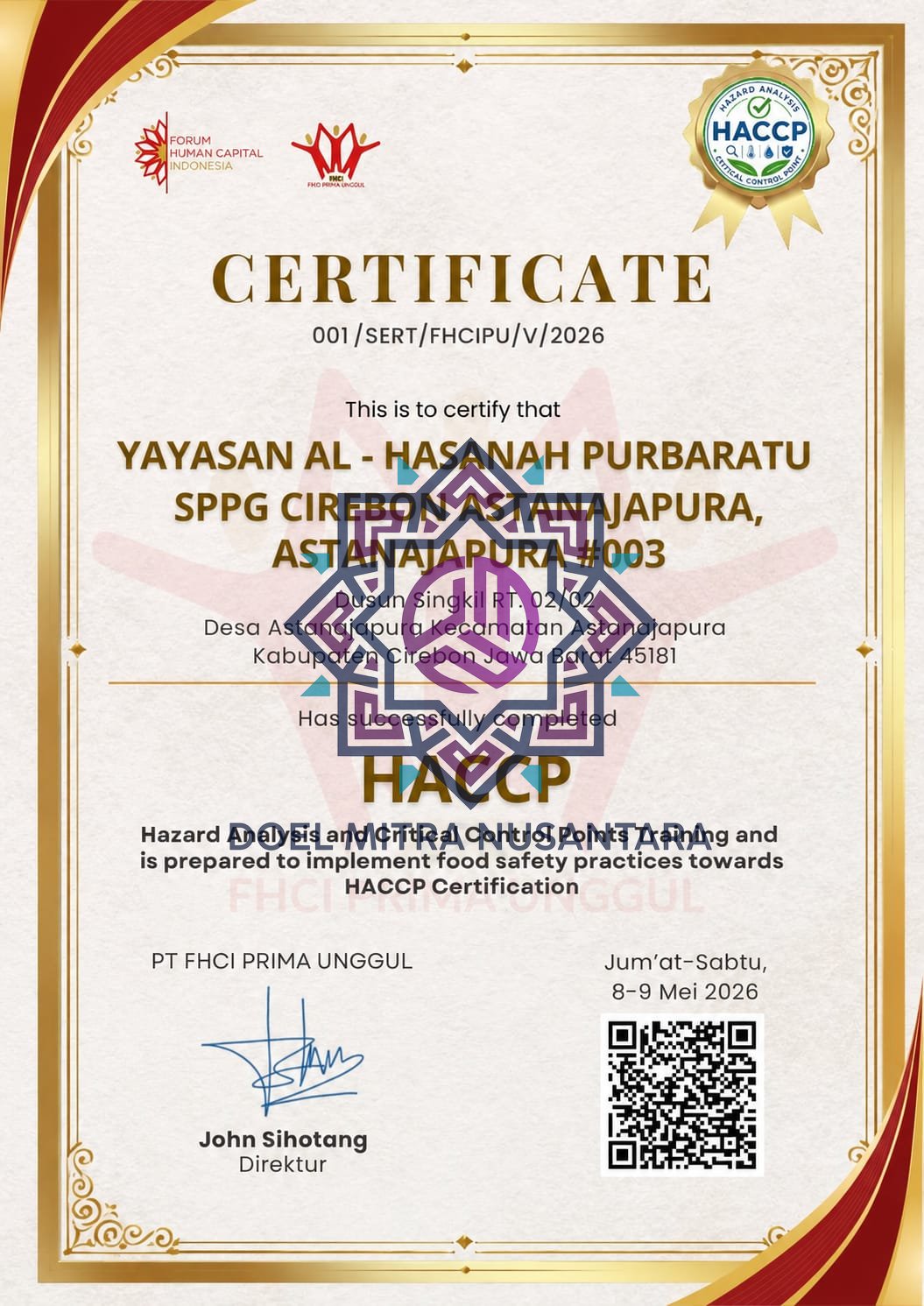 HACCP SPPG ASTANAJAPURA, ASTANAJAPURA #003