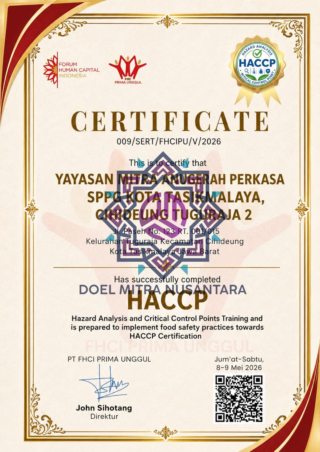HACCP SPPG KOTA TASIKMALAYA, CIHIDEUNG TUGURAJA 2