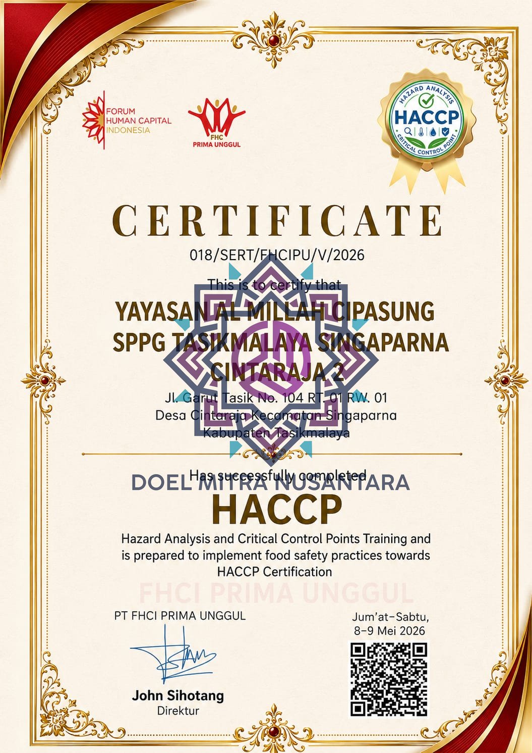 HACCP SPPG TASIKMALAYA SINGAPARNA CINTARAJA 2
